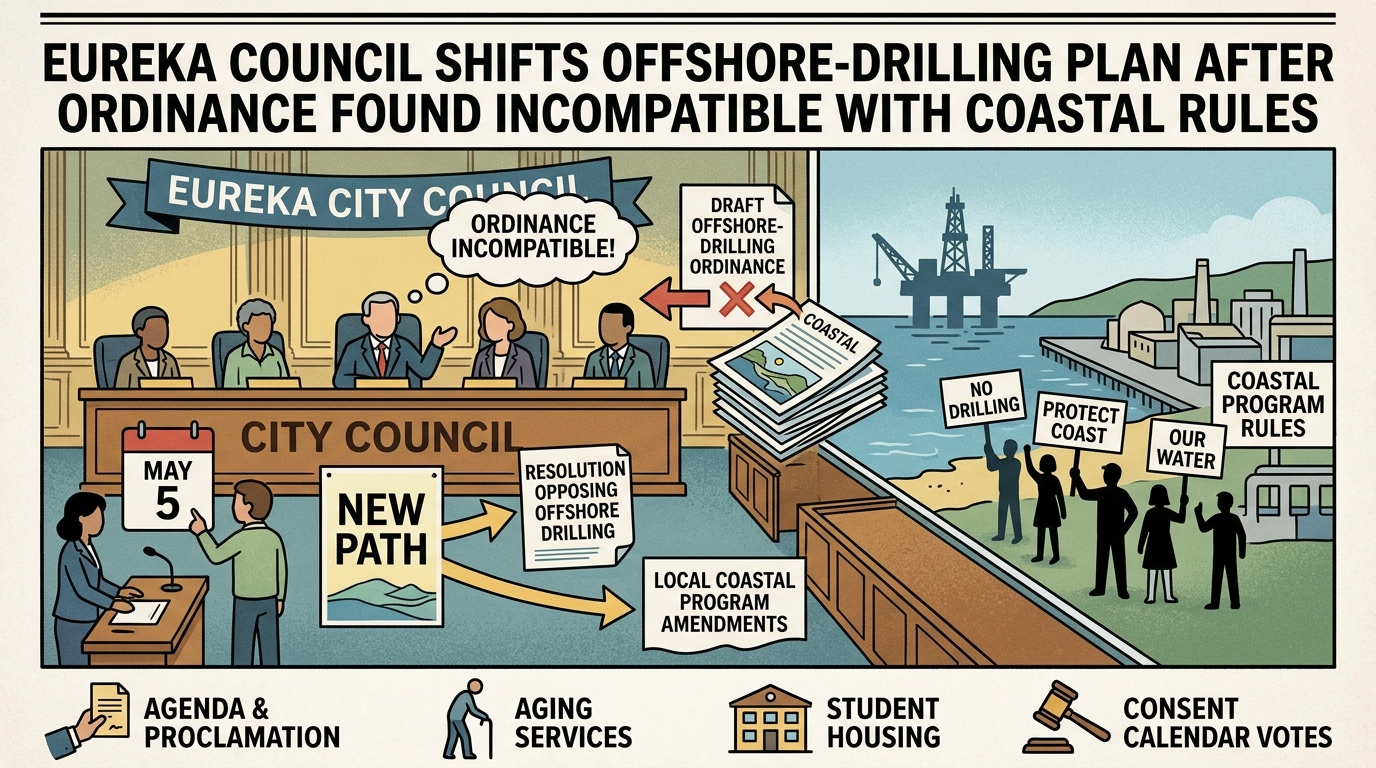 Eureka council shifts offshore-drilling plan after ordinance found incompatible with coastal rules