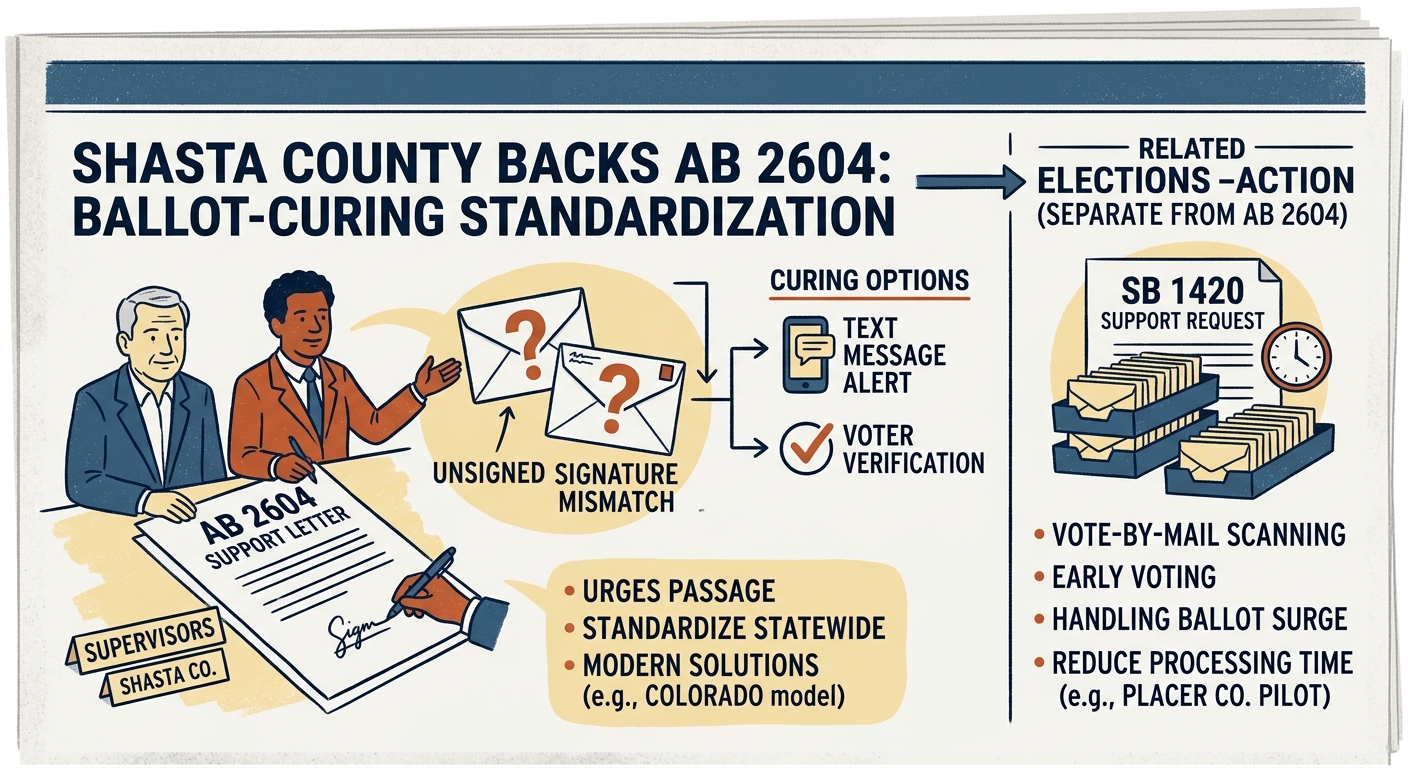 Shasta County backs ballot-curing bill in separate vote-by-mail action