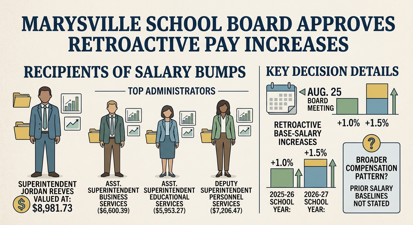 Marysville trustees approve retroactive pay bumps for superintendent and three top administrators