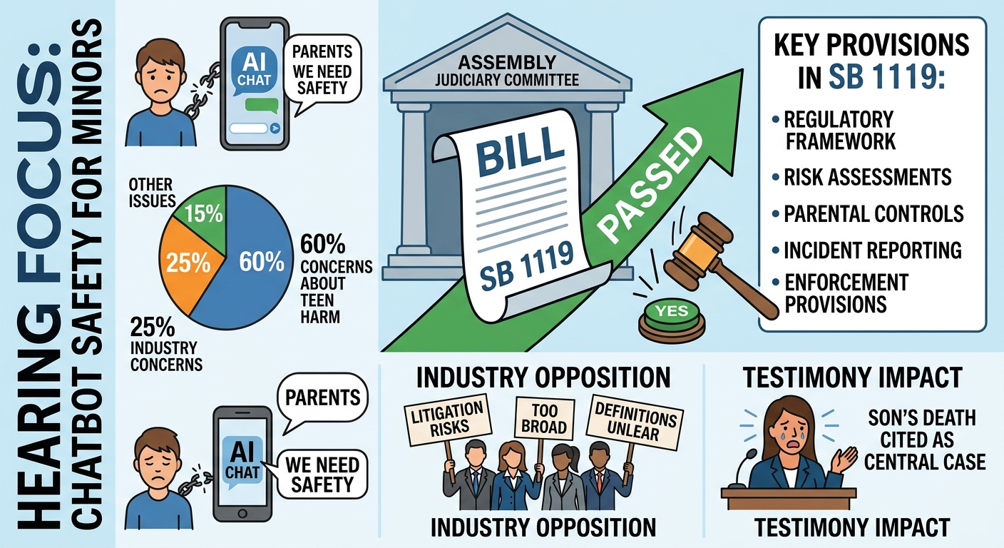 Assembly Judiciary advances chatbot-safety bill after testimony on teen harm from AI companion use