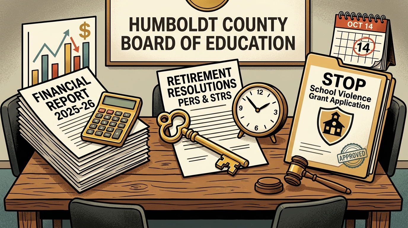 Humboldt education board to weigh year-end finances, retirement windows and school-violence grant
