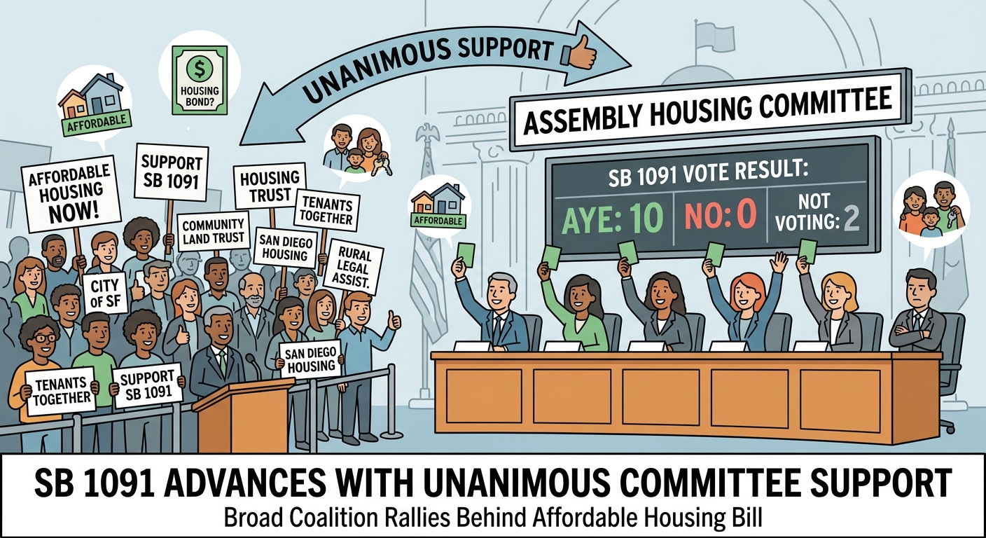 Assembly housing committee advances SB 1091 with unanimous support