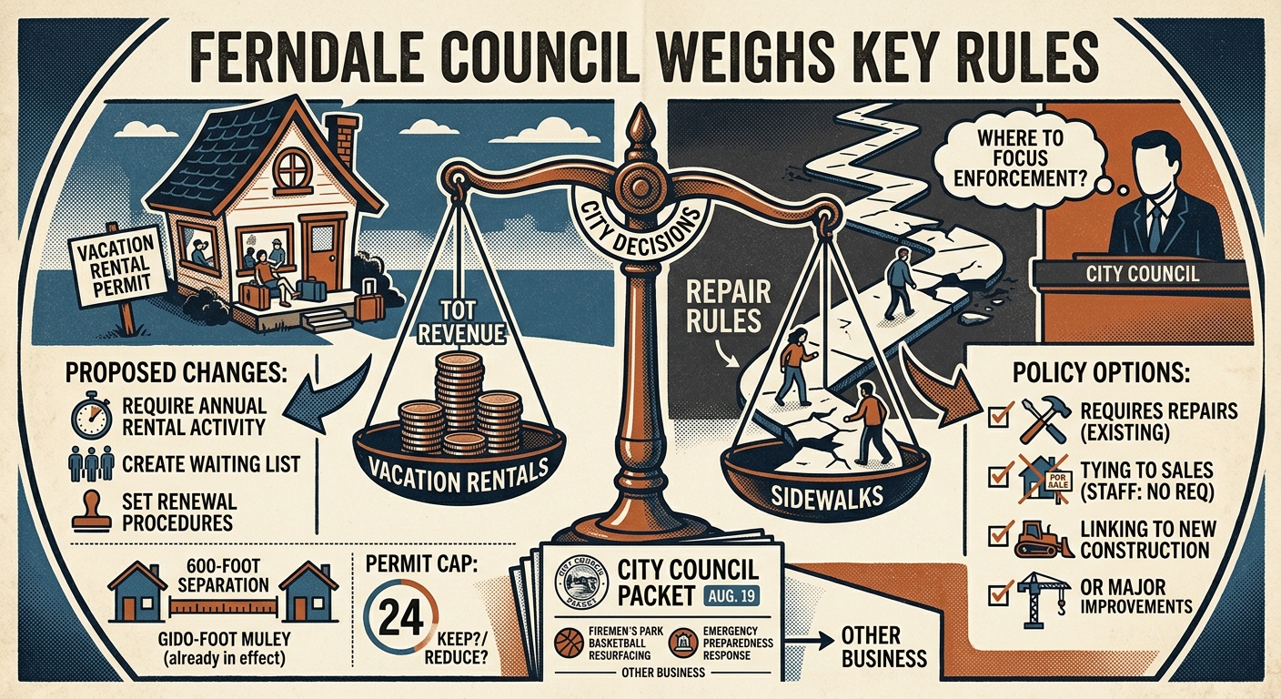 Ferndale council packet weighs tighter vacation-rental rules and sidewalk policy changes