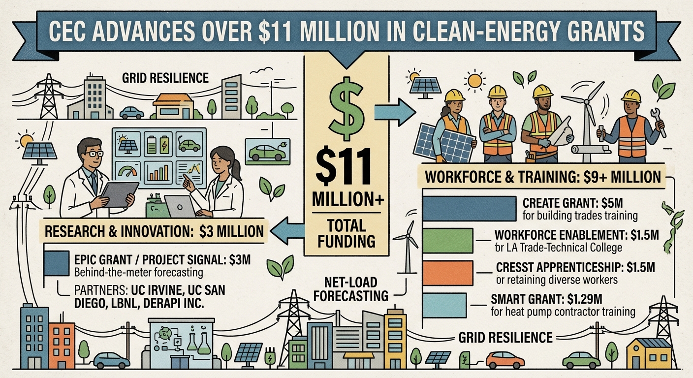 CEC advances more than $11 million in clean-energy workforce and research grants
