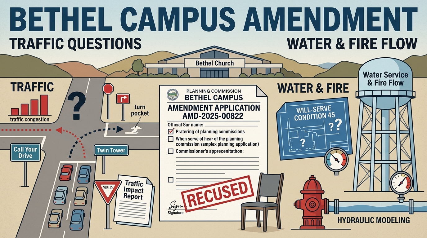 Bethel campus amendment draws traffic, water questions as commissioner recuses
