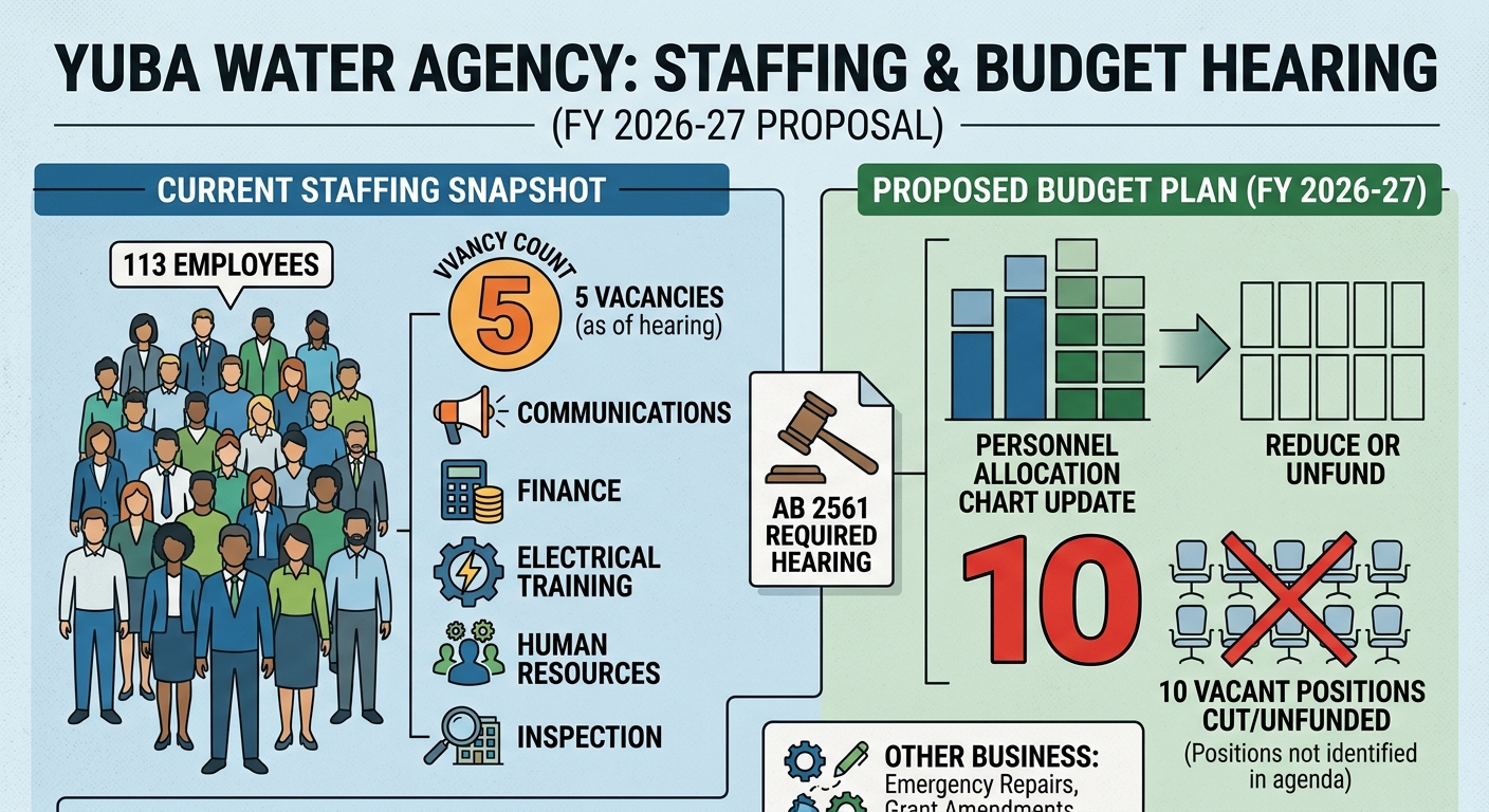 Yuba Water hearing shows five vacancies as budget plan trims 10 empty positions