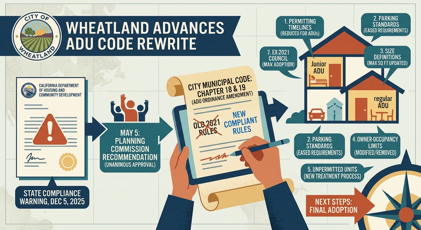 Wheatland advances ADU code rewrite after state compliance warning