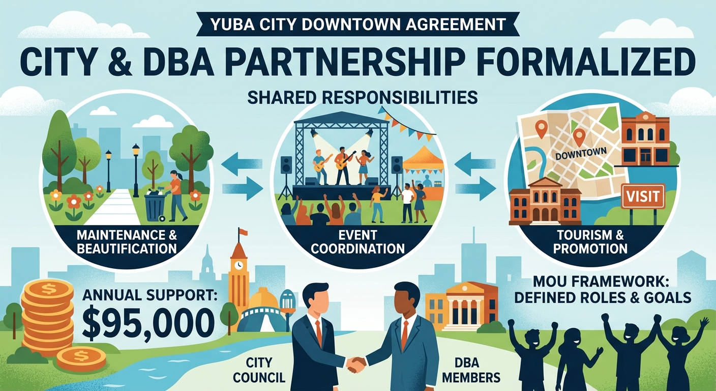Yuba City formalizes downtown business duties with DBA agreement and $95,000 annual support