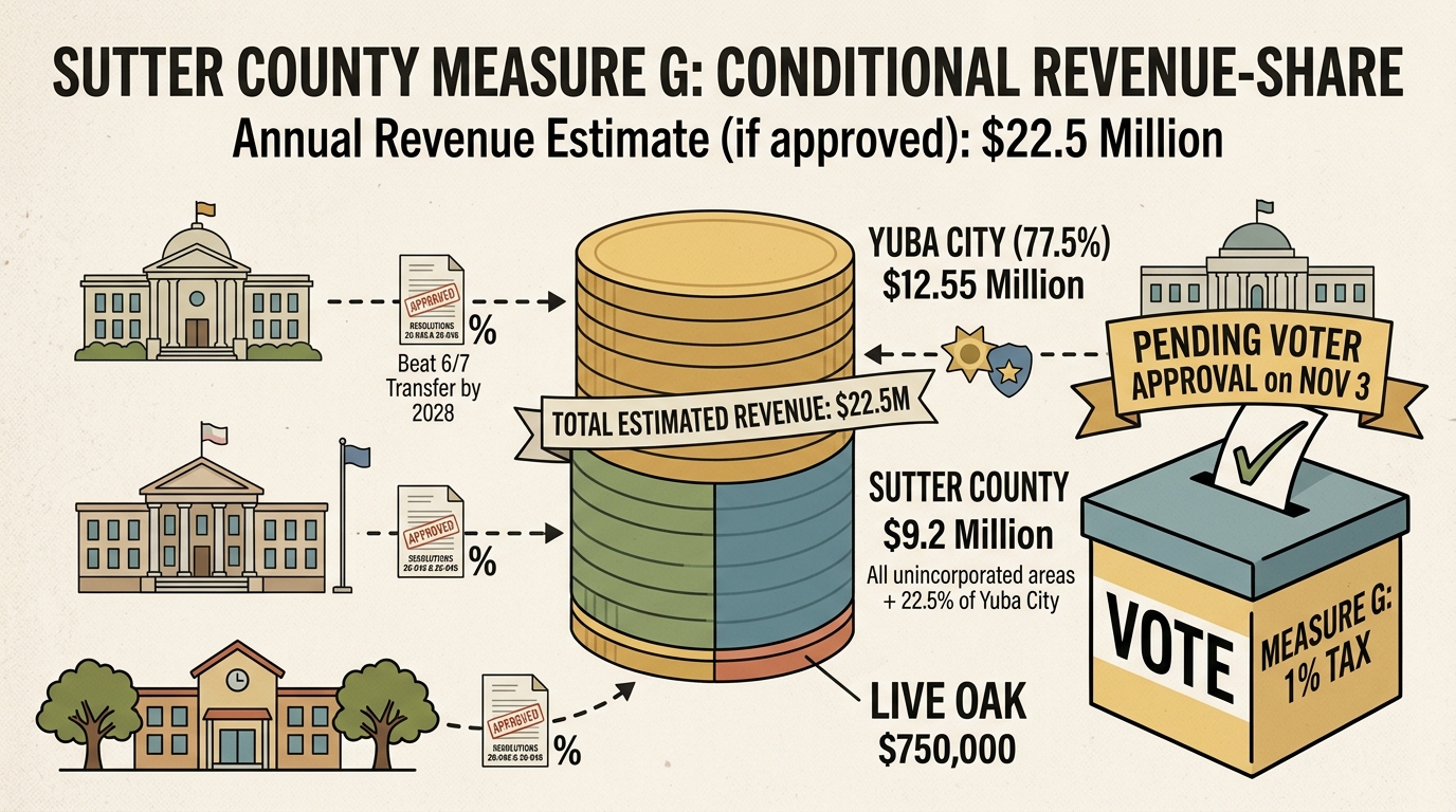 Sutter board approves conditional Measure G revenue-sharing agreements with Yuba City, Live Oak
