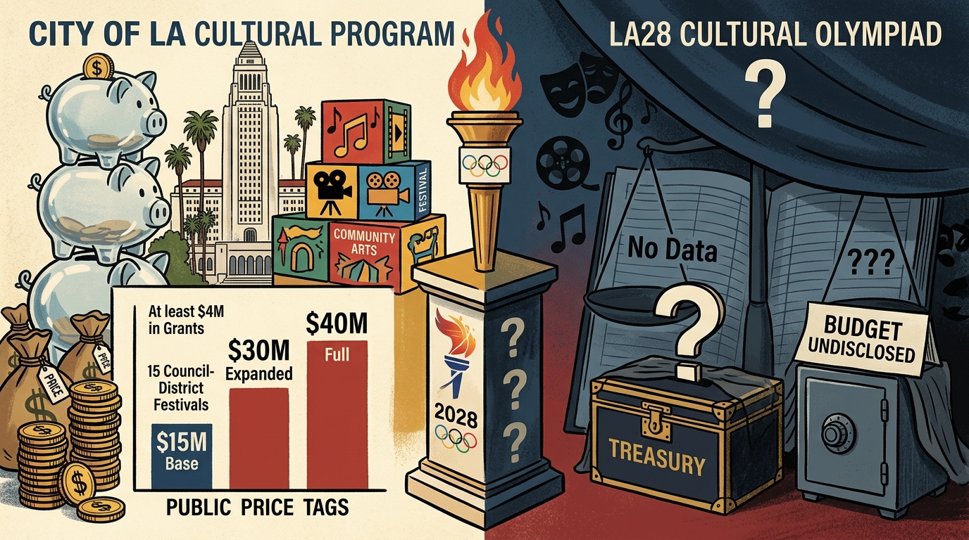 LA28’s cultural promises have public price tags, but its Cultural Olympiad budget remains undisclosed