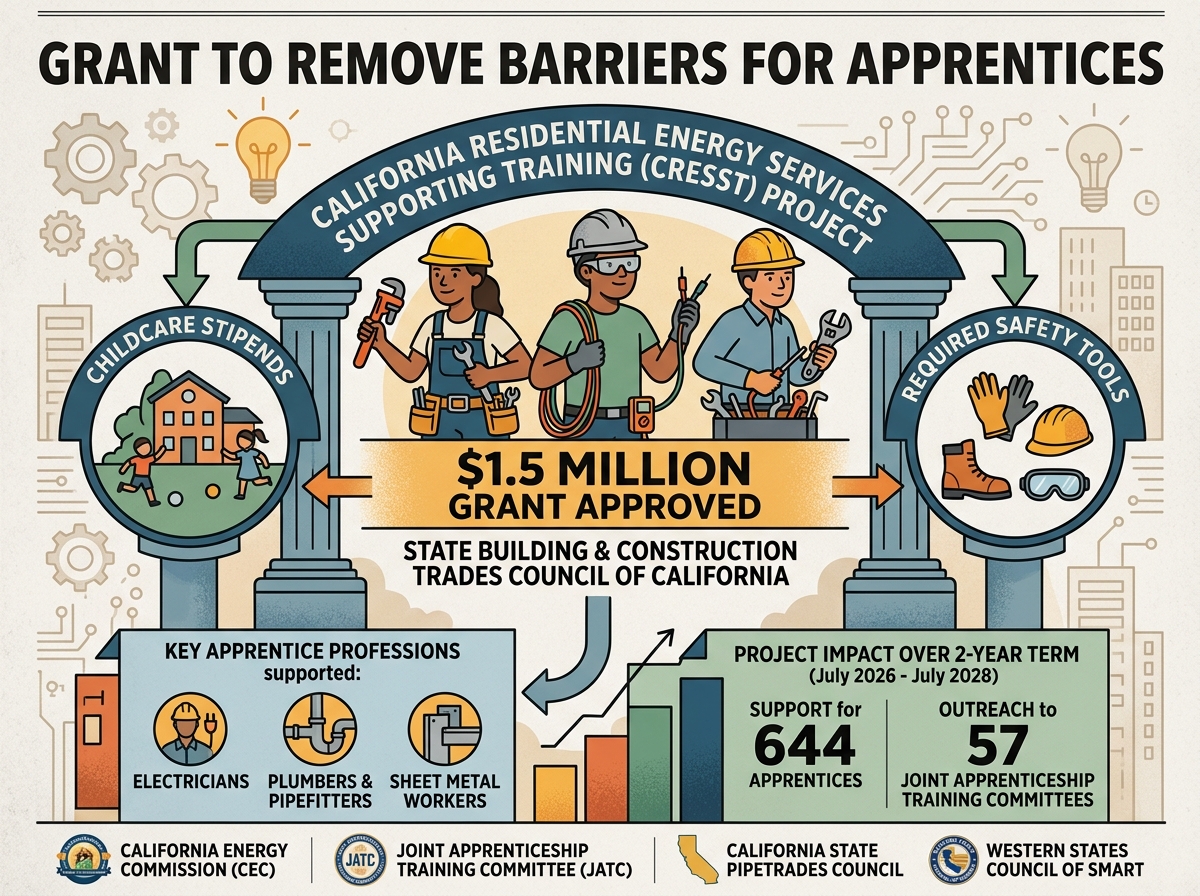 CEC approves $1.5 million grant to support apprentices with childcare and safety tools