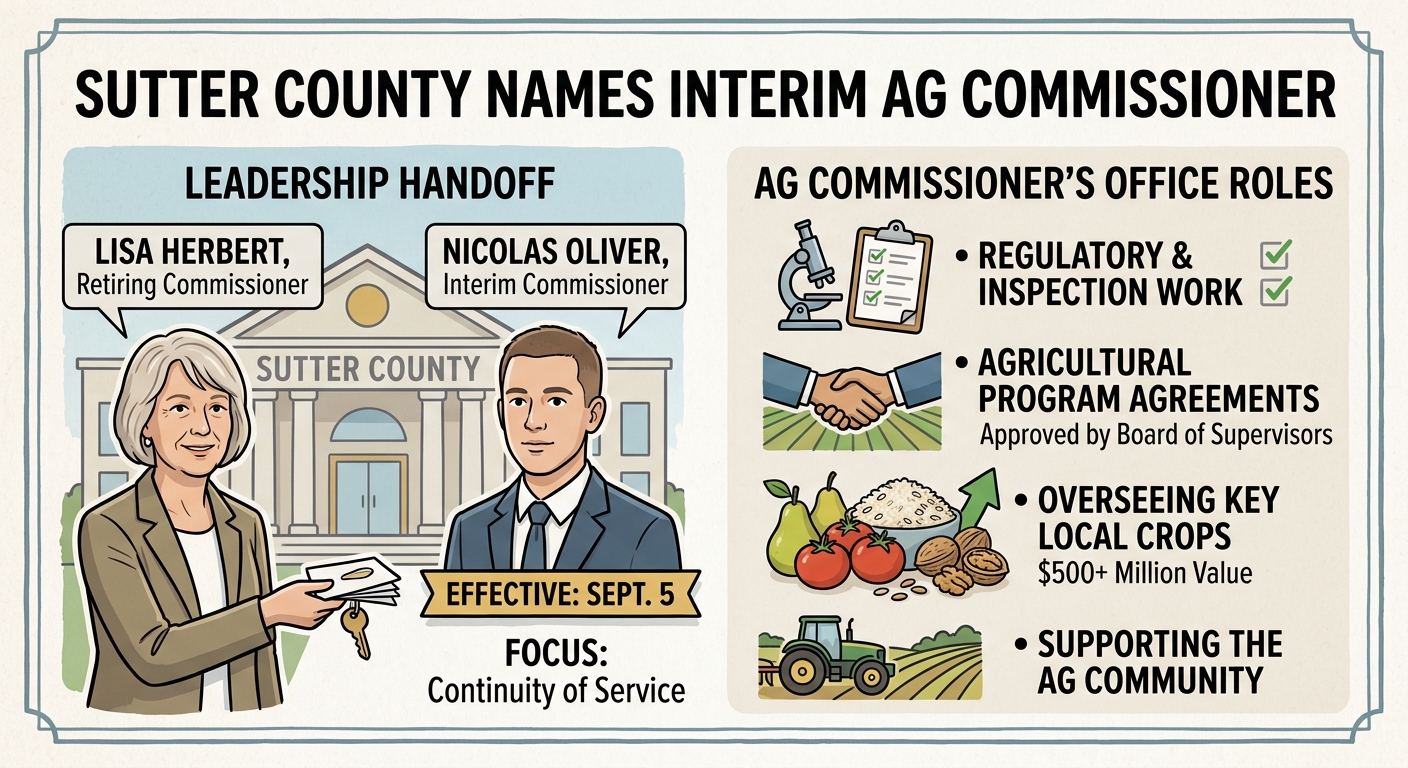 Sutter County appoints Nicolas Oliver as interim agricultural commissioner