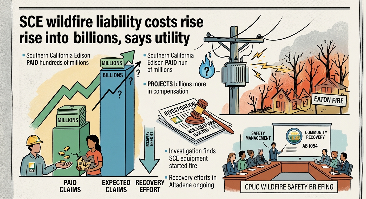 SCE says it has paid hundreds of millions in Eaton Fire claims, expects billions more