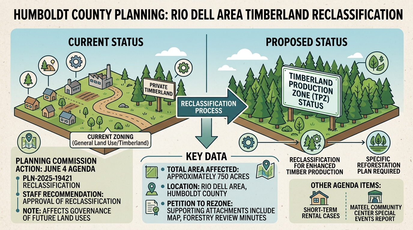 Humboldt planning agenda advances 750-acre Rio Dell-area timberland reclassification