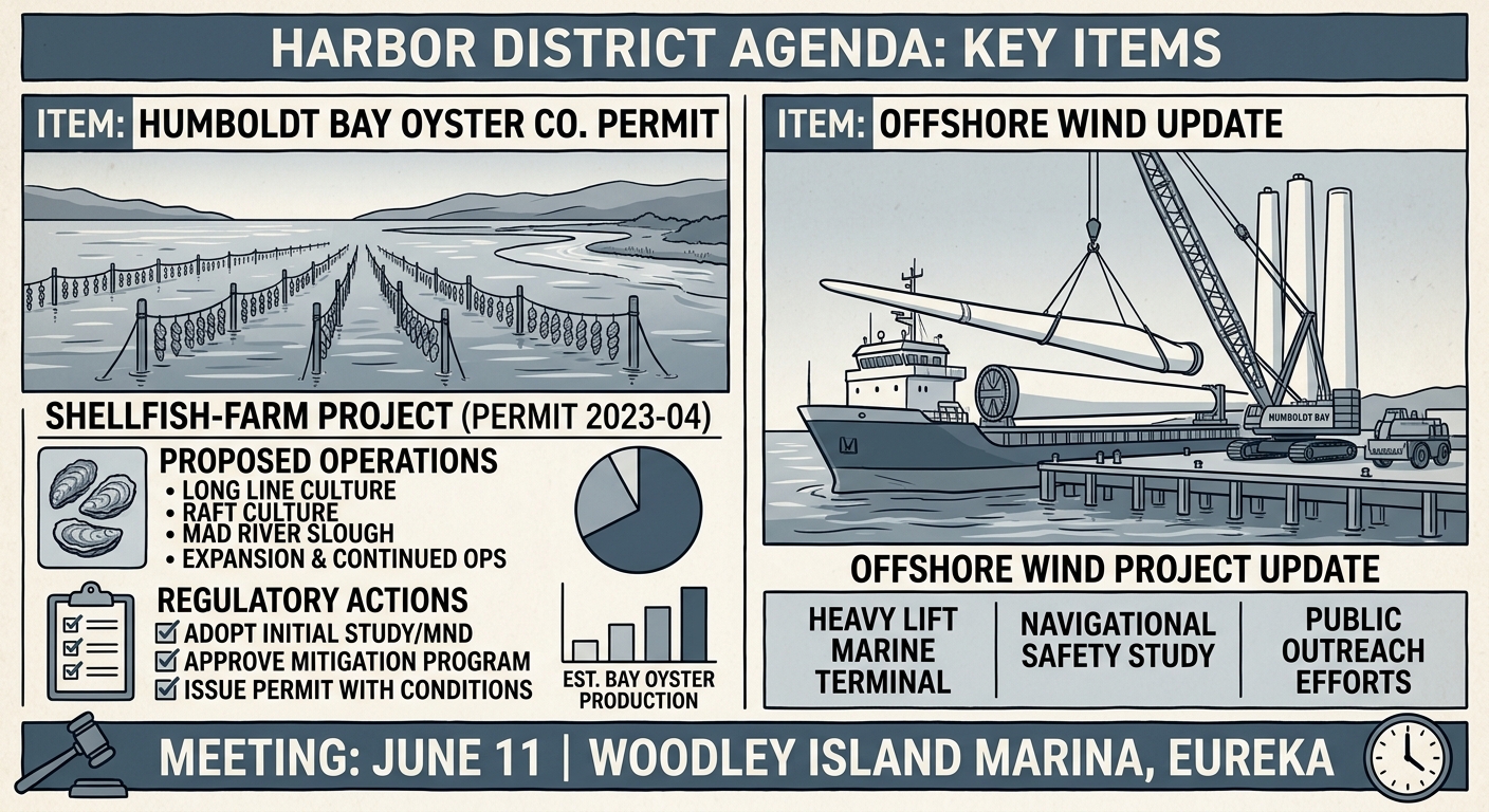 Harbor District agenda tees up Oyster Company shellfish-farm permit, CEQA action