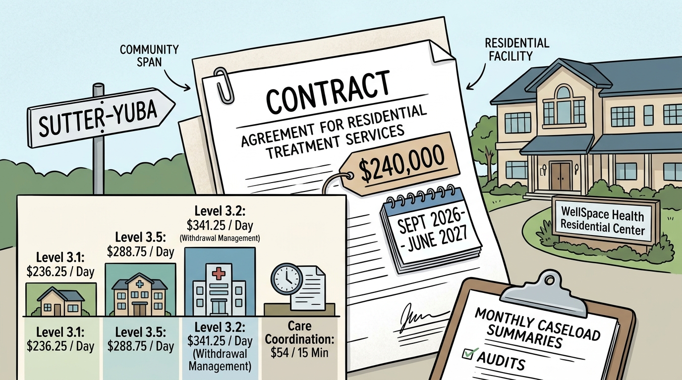 Sutter-Yuba committee to weigh $240,000 WellSpace residential-treatment agreement