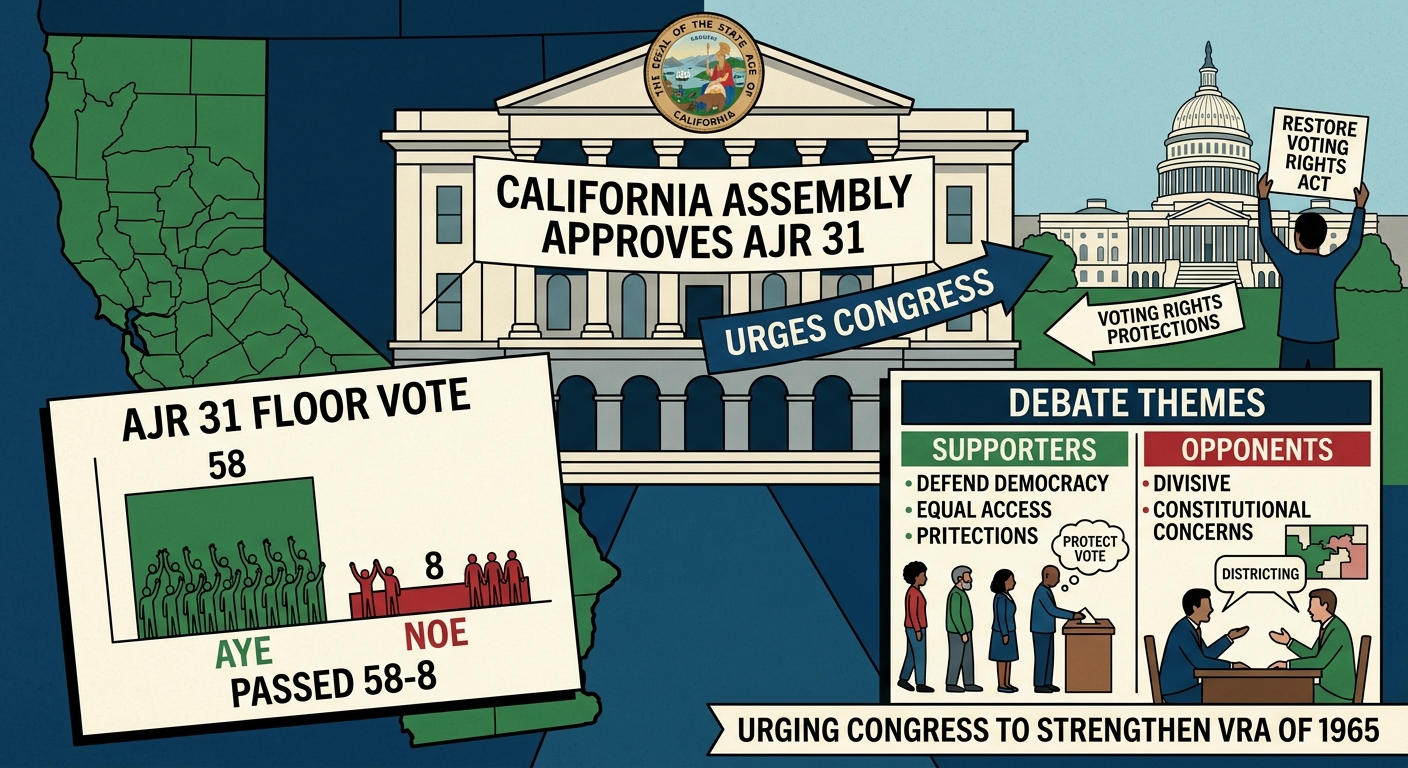 California Assembly approves AJR 31 urging Congress to restore Voting Rights Act protections