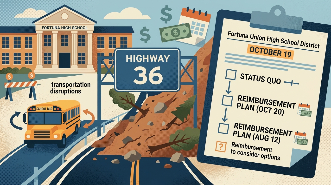 Fortuna school board to consider Highway 36 reimbursement options