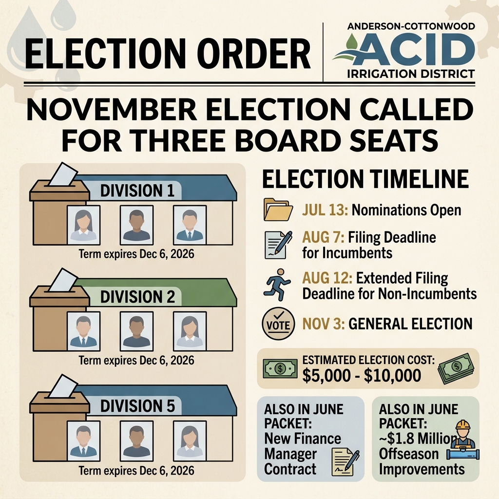 ACID moves to order November election for three board seats