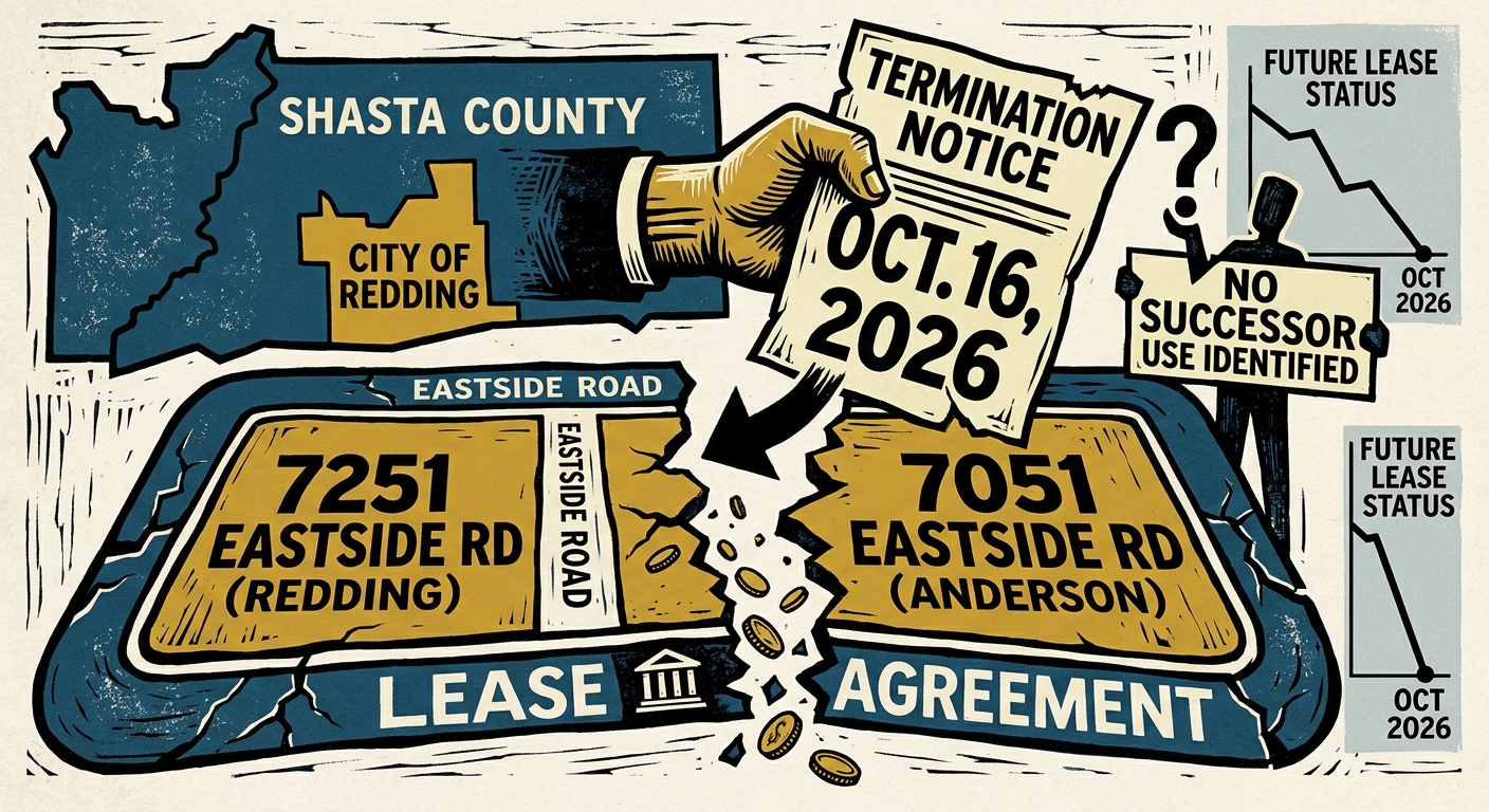 Shasta County notifies Redding it will end Eastside Road lease Oct. 16