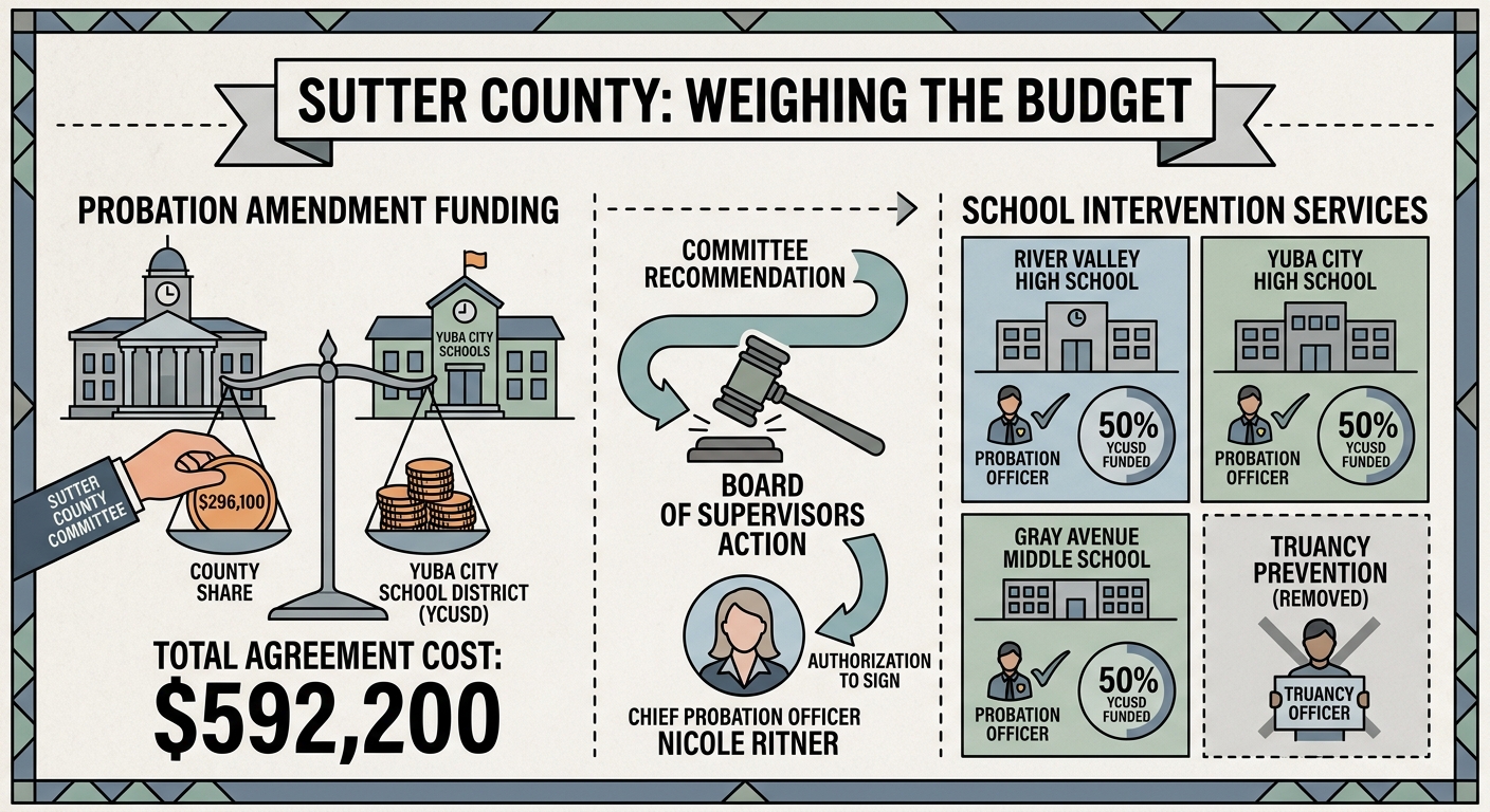 Sutter County committee to weigh $296,100 Yuba City school probation amendment
