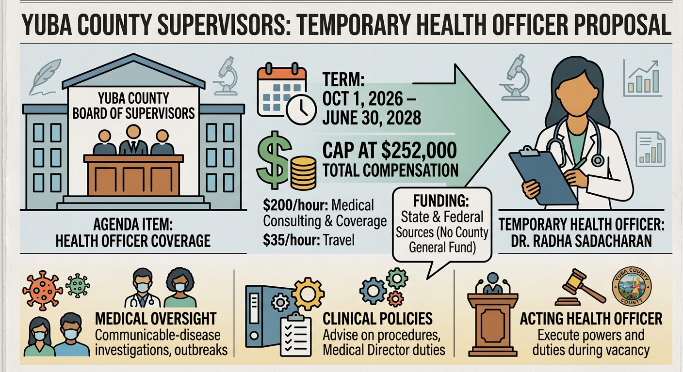 Yuba supervisors to consider $252,000 temporary Health Officer contract
