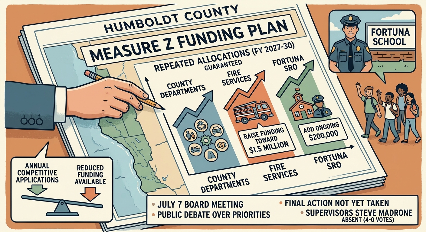 Humboldt supervisors hear Measure Z plan to steer more money to departments, fire and Fortuna SRO