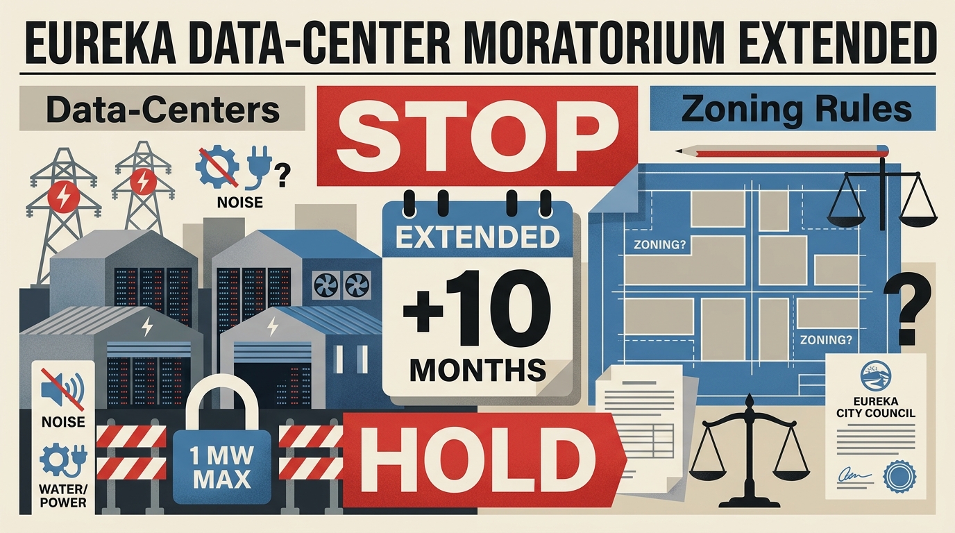 Eureka extends data-center moratorium as zoning rules remain unresolved
