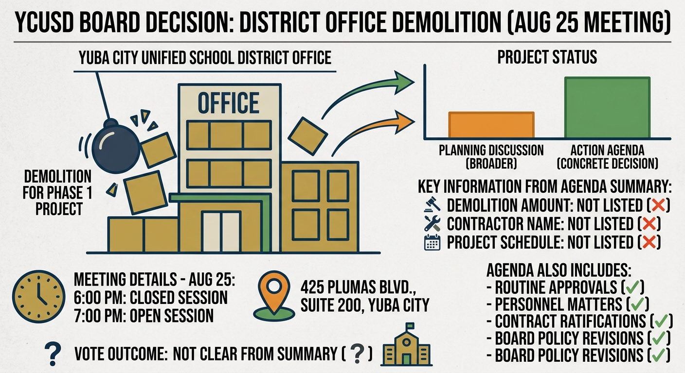 YCUSD board set to vote on district office demolition for Phase 1 project