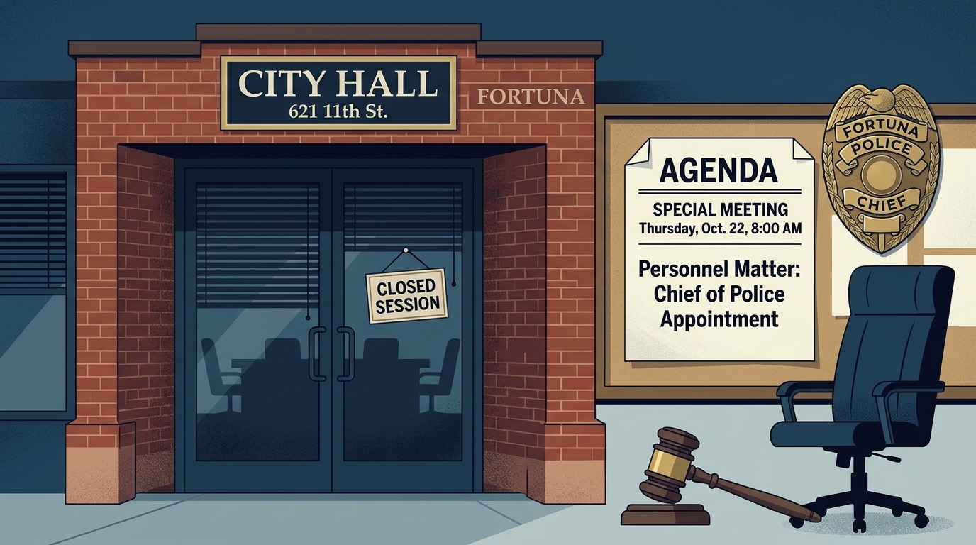 Fortuna council schedules closed session on police chief appointment