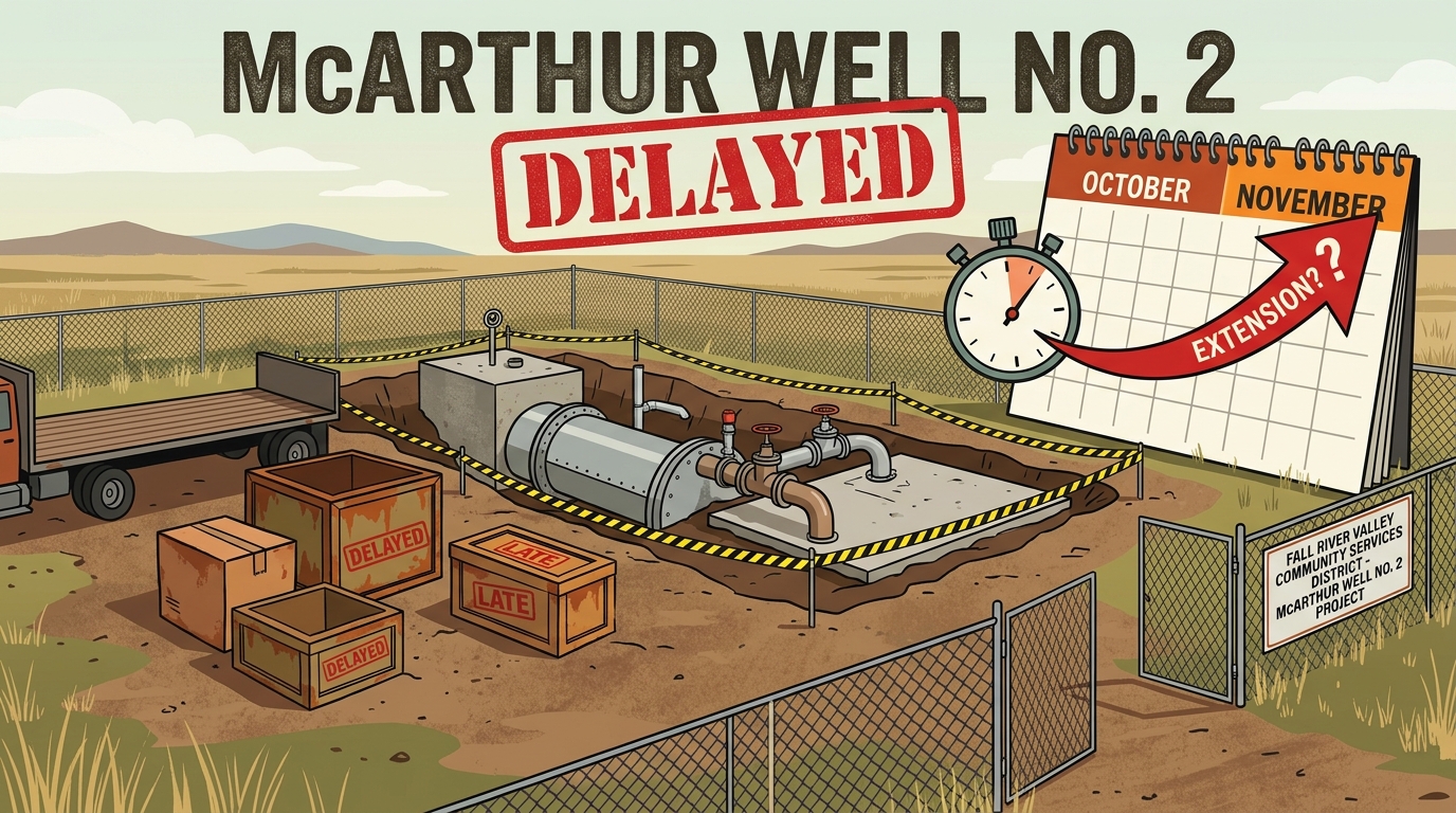 McArthur Well No. 2 project will need extension because of equipment delays