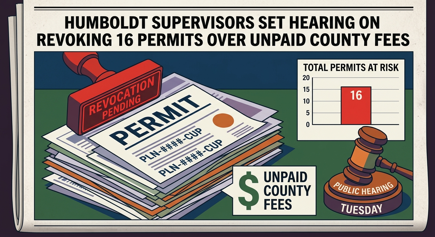Humboldt supervisors set hearing on revoking 16 permits over unpaid county fees