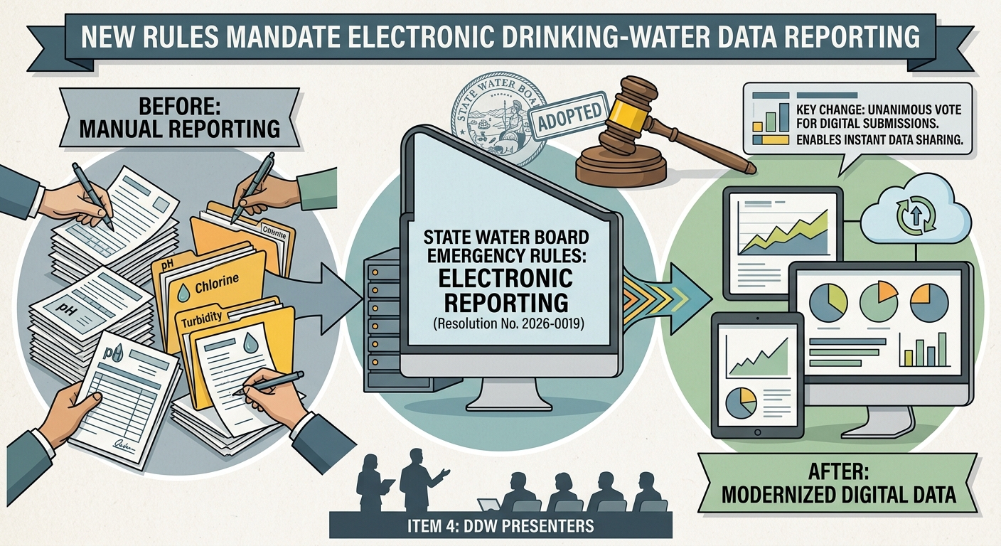 State Water Board adopts emergency rules for electronic drinking-water reporting