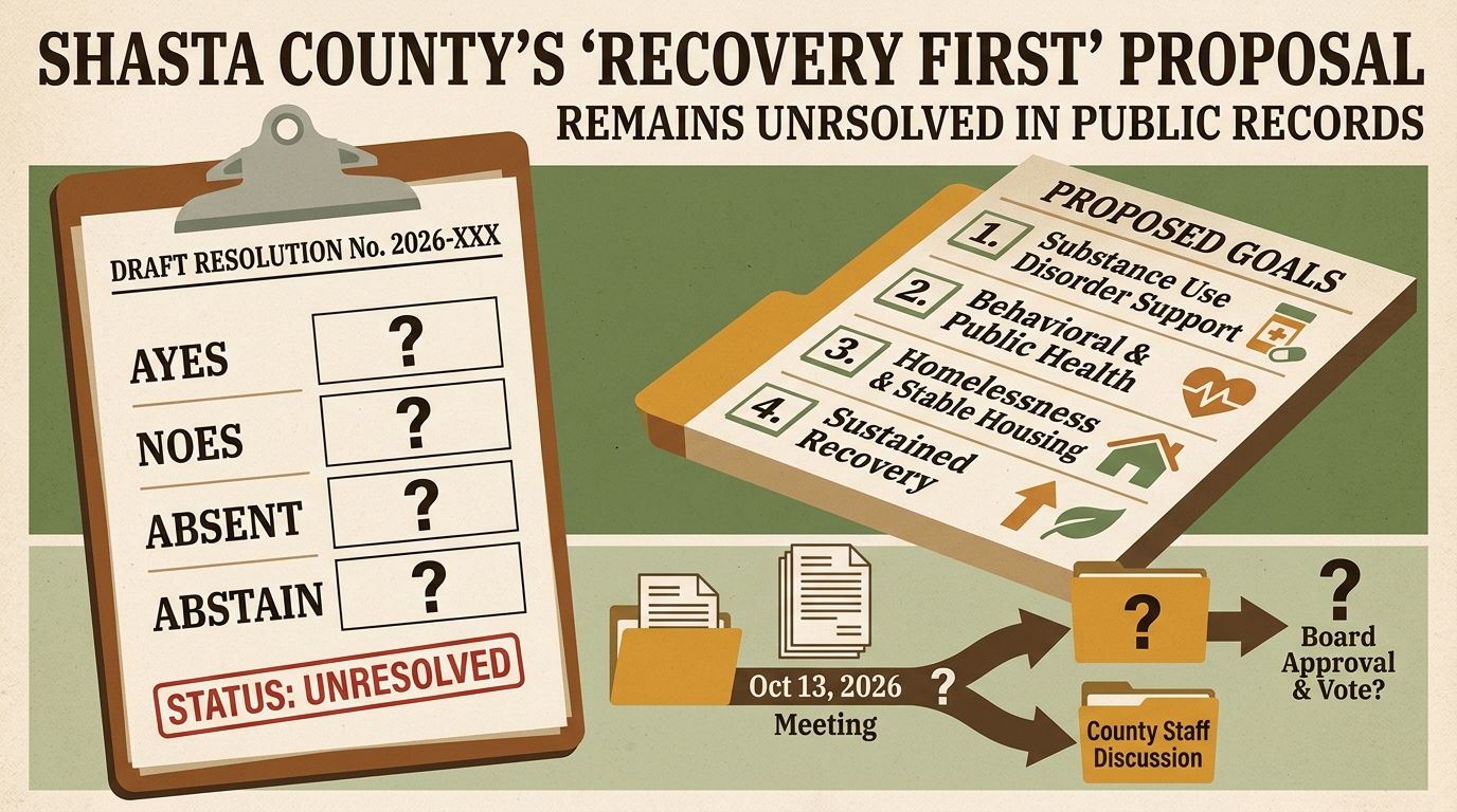 Shasta County’s Recovery First proposal remains unresolved in available records