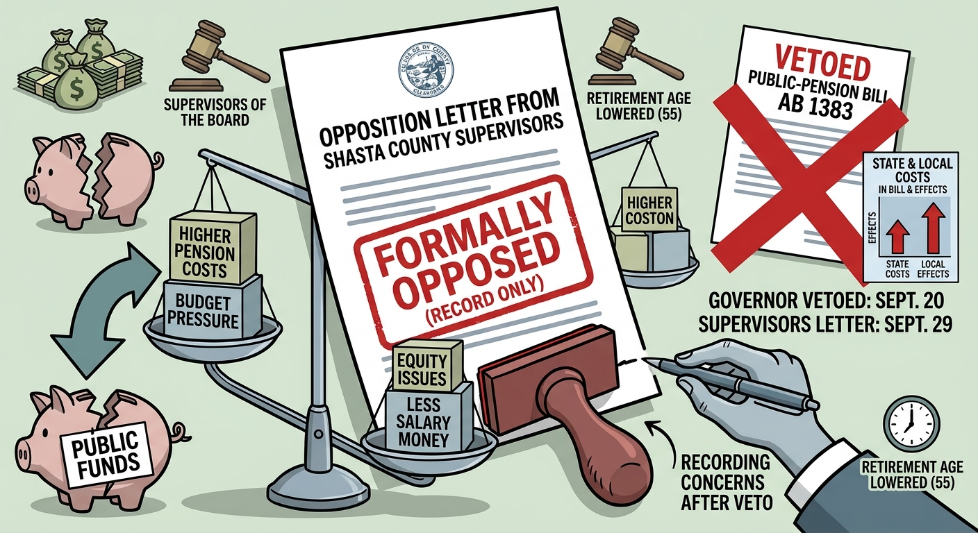 Shasta supervisors send opposition letter on vetoed public-pension bill