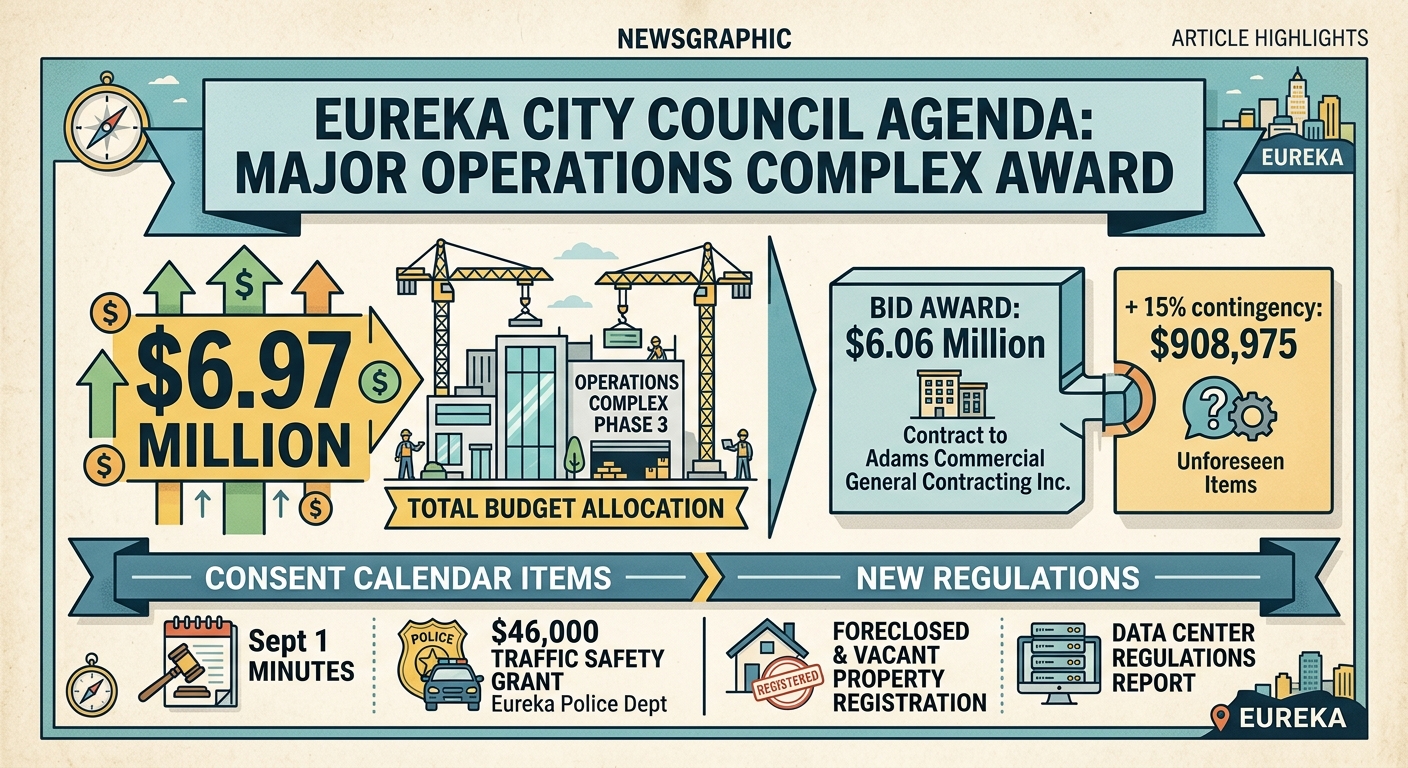 Eureka agenda sets up $6.97 million Operations Complex Phase 3 award