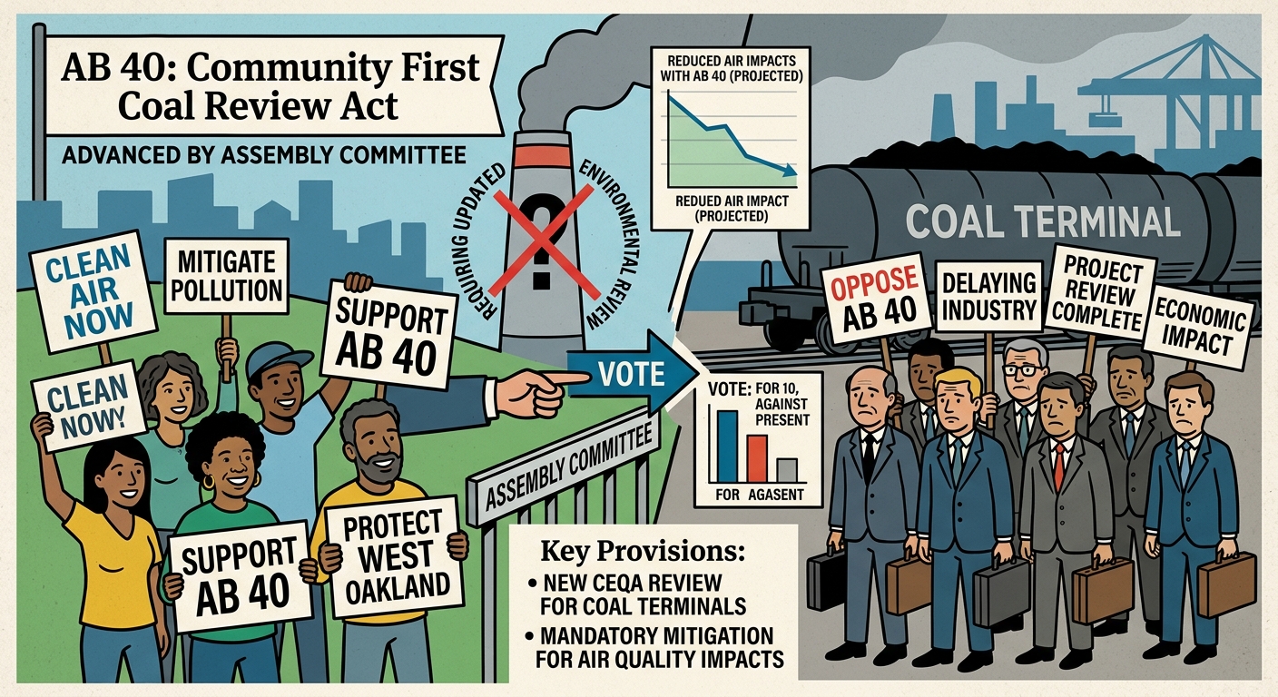 Assembly committee advances AB 40 on proposed coal terminal review