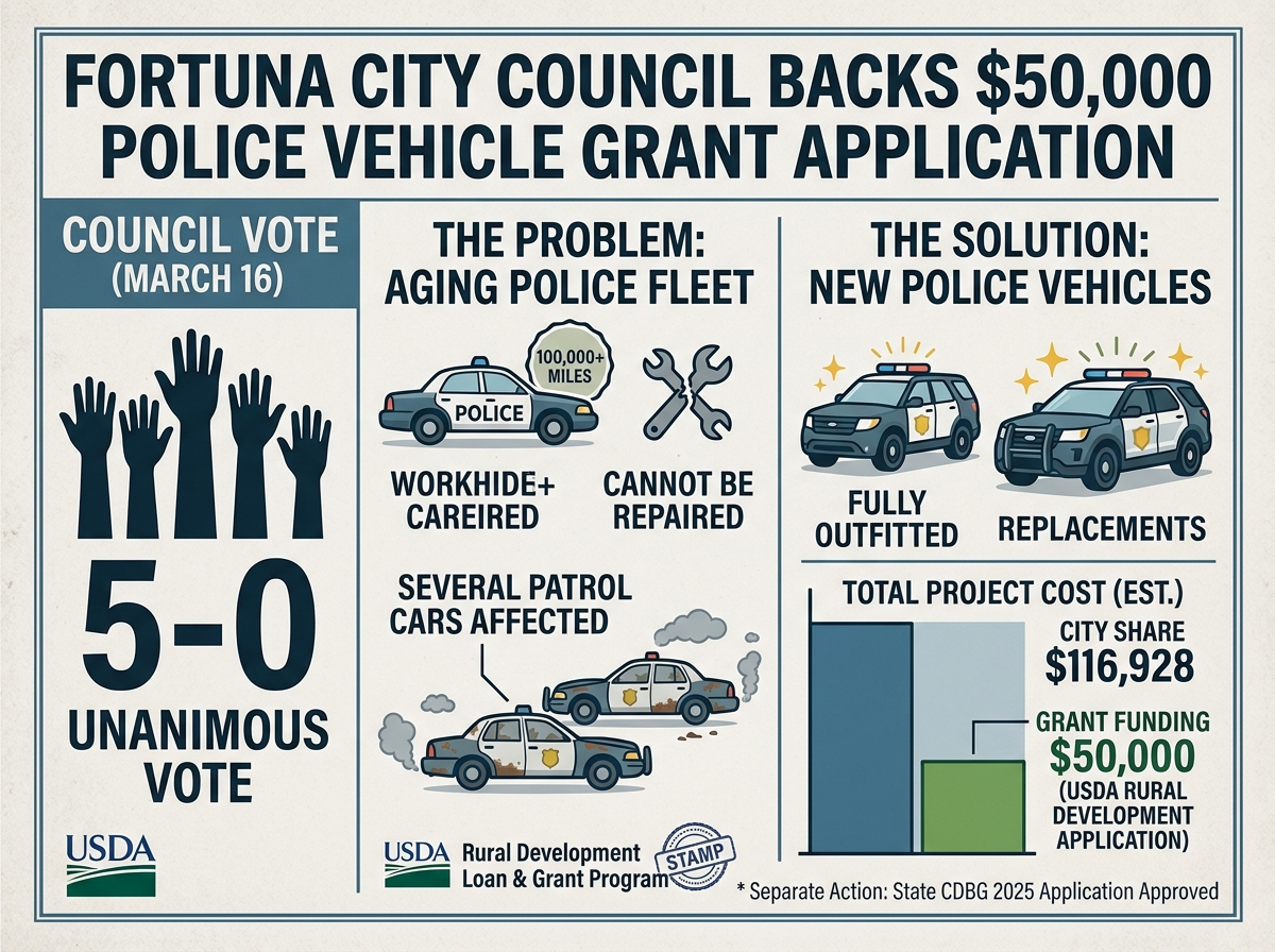 Fortuna council backs $50,000 police vehicle grant application
