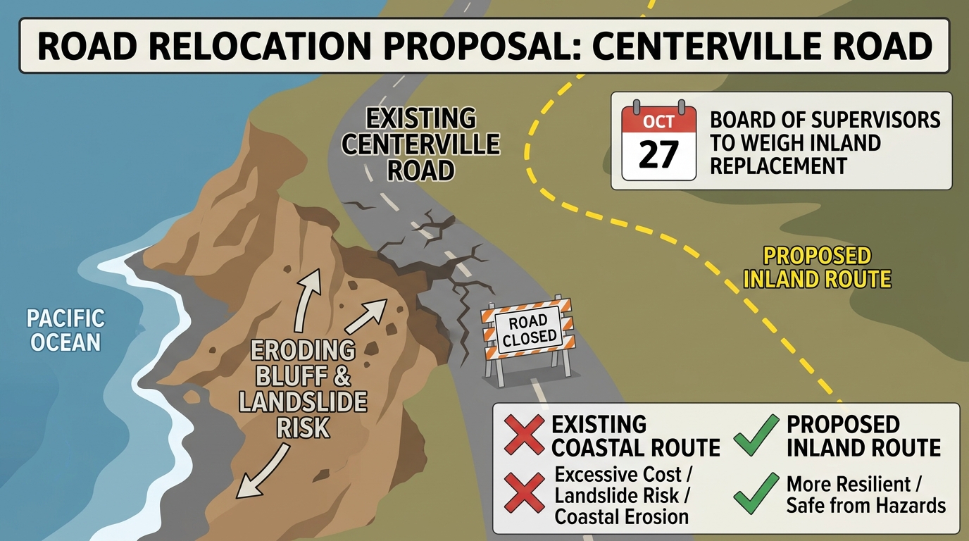 Humboldt supervisors to weigh inland replacement for storm-damaged Centerville Road