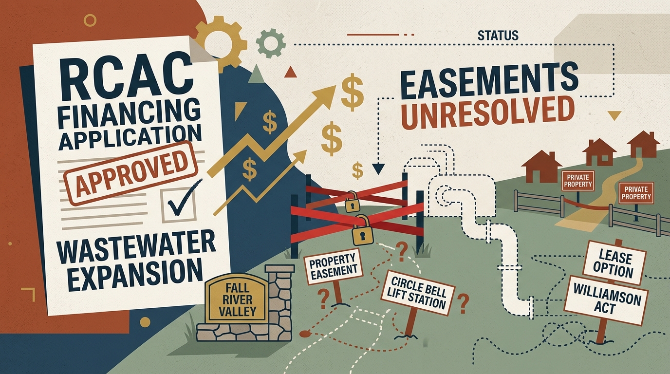 Fall River Valley district approves RCAC financing application as wastewater easements remain unresolved