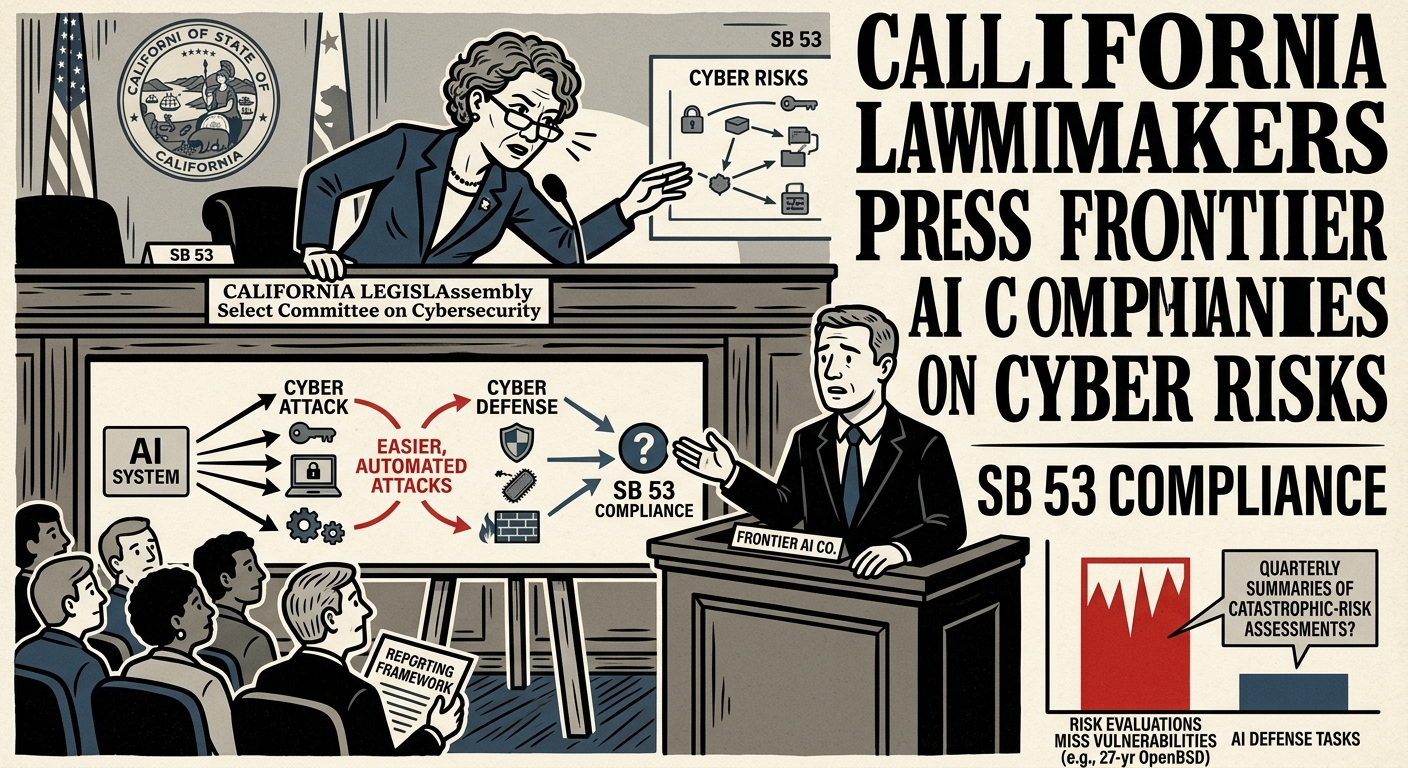 California lawmakers press frontier AI companies on cyber risks, SB 53 compliance
