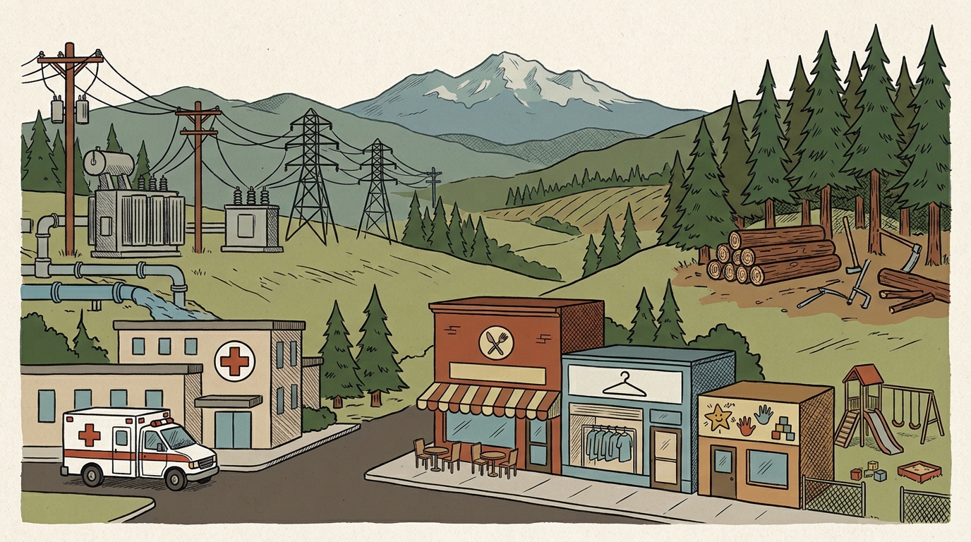 Shasta County: utilities paid $3,337 a week on average in January–March 2026 and social assistance $497, against a county private average of $1,111