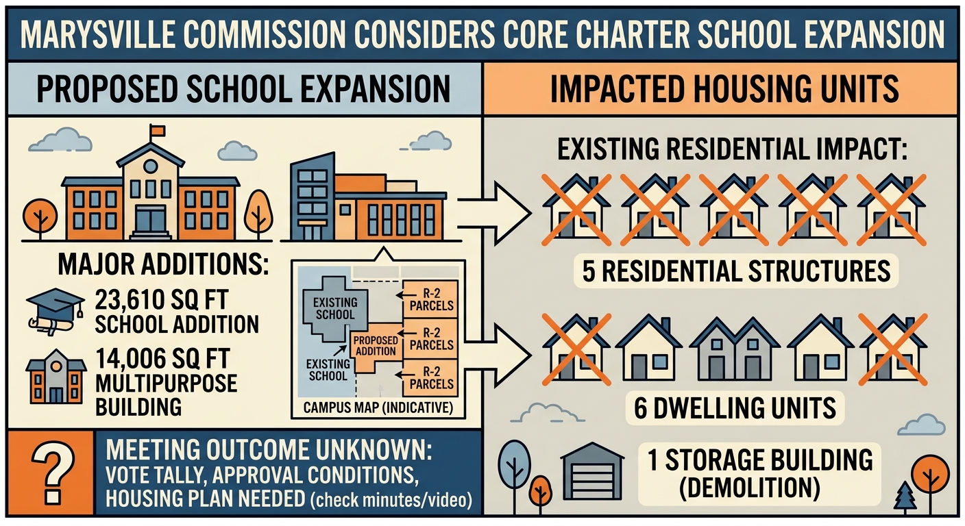 Marysville commission set to consider CORE Charter School expansion affecting six housing units