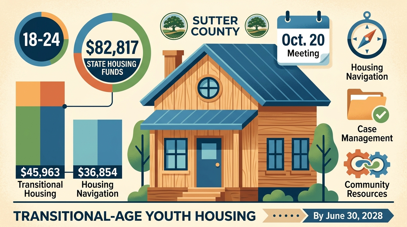 Sutter County committee to consider $82,817 in state housing funds for transitional-age youth